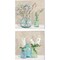 Floral Setting with Glass Vases by Jenny Thomlinson 14" x 14" Canvas Wall Art (Set of 2)